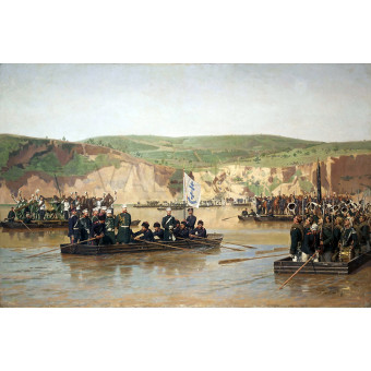 РЕПРОДУКЦИИ НА КАРТИНИ Преминаването на Дунав от главнокомандващия на руската армия (1888)